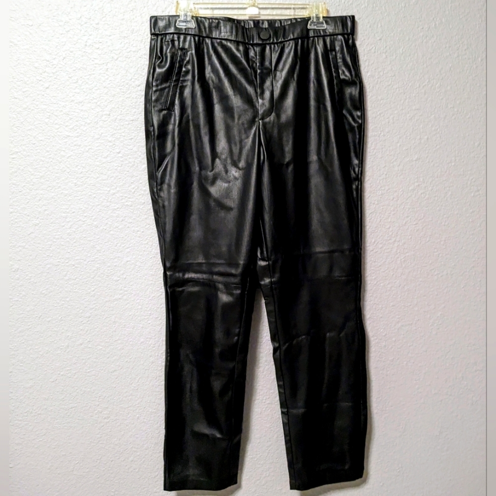 NEW JM Sportswear Faux Leather Pants for Women Sz. L NWT